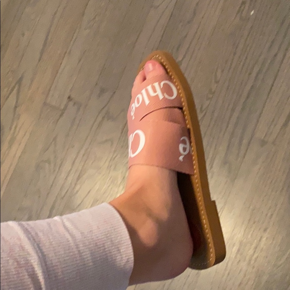 Chloe woody logo sandals slides pink - Picture 9 of 9